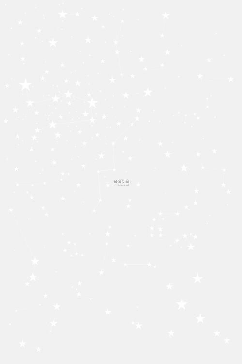 ESTAhome fotobehang sterrenhemel licht warm grijs en mat wit - 200 x 279 cm - 158857