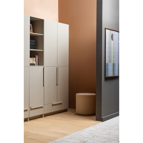 WOOOD poef hoog Sara - Boucle - Creme - 46x46x46 - vtwonen shop