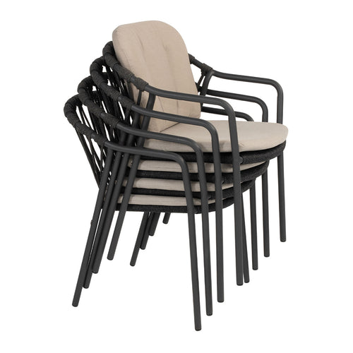 Taste by 4 Seasons stapelbare tuinstoel Manitoba antraciet