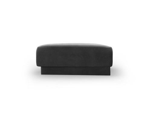 Micadoni Poef Miley flueel, grijs - 79x88x40cm