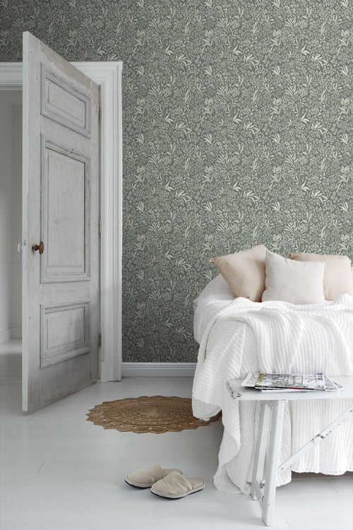 Borastapeter behang bladeren vergrijsd groen - 53 cm x 10.05 m - 661031 - vtwonen shop