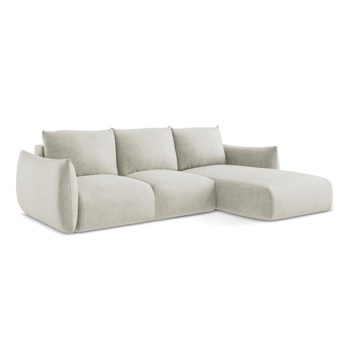 LaMiaSofa hoekbank rechts Savona - textuurstof - lichtbeige - 242x162x90