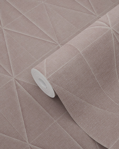 ESTAhome behang origami motief oudroze - 53 cm x 10.05 m - 148709