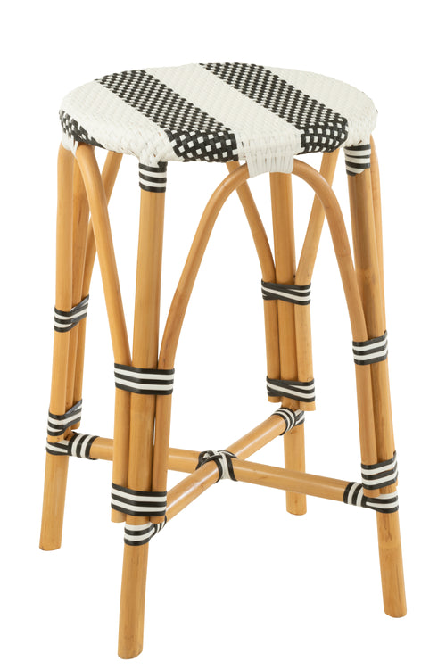 J-Line barkruk Live - rotan/kunststof - naturel/zwart - vtwonen shop