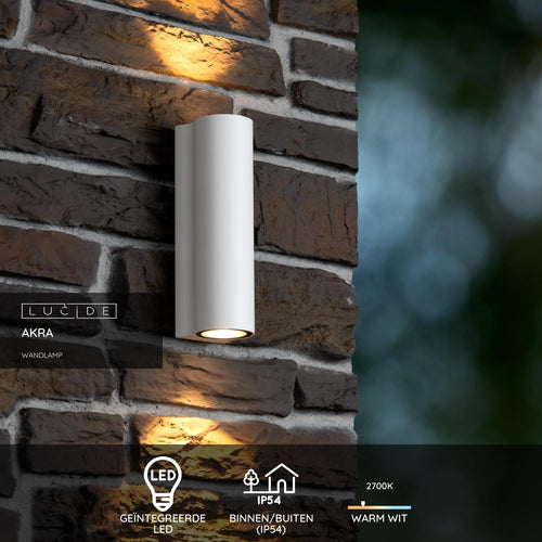 Lucide wandlamp AKRA - Geïntegreerde LED - Wit - vtwonen shop