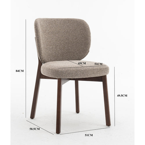 DÉJA Living Eetkamerstoel Nobu - Taupe/Walnoot Eiken - Set van 2 - vtwonen shop