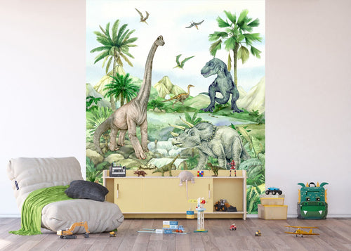 Sanders & Sanders fotobehang dinosaurussen groen - 270 x 225 cm - 601203