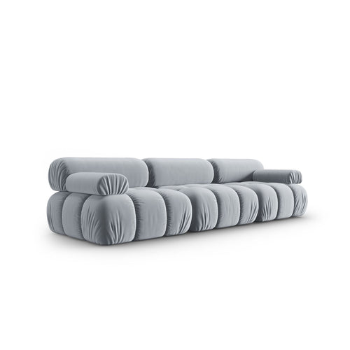 Cosmopolitan Design - Modulaire bank Cortina 3-zits, flueel lichtblauw - 94x282x70cm
