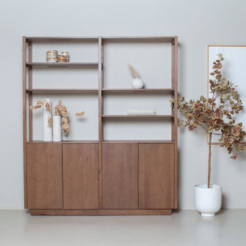 DÉJA Living Wandkast Levi Bruin Hout - 180x38x210cm