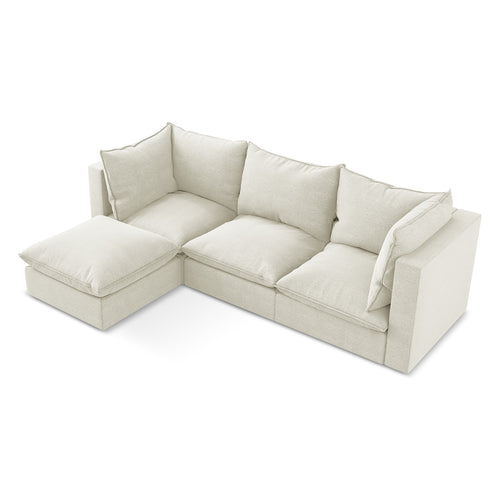 LaMiaSofa hoekbank links Ravenna - bouclé - zand - 255x165x77