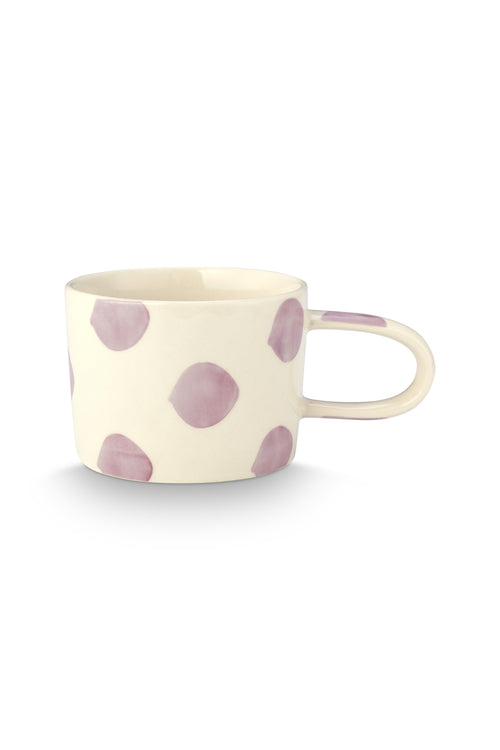 vtwonen - Mokken - Lila - Stippen - Set van 2 - Keramiek - 350ml