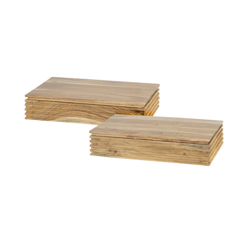 Giga Meubel Nachtkastje Layer L - Naturel - Set van 2 - 40x25x8cm - vtwonen shop