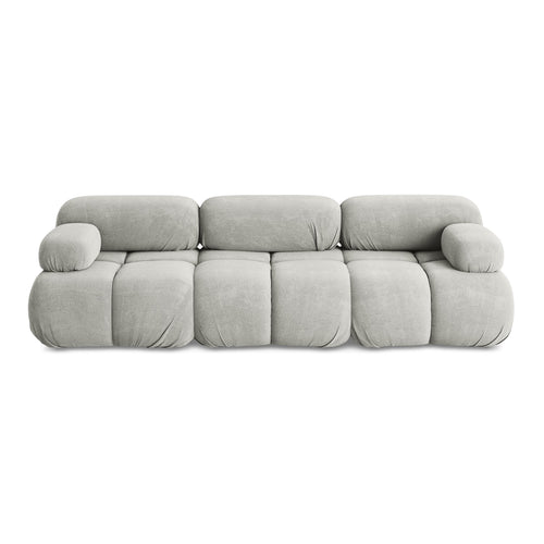 LaMiaSofa 3-zits bank Sanremo - chenille stof - lichtgrijs - 285x96x70