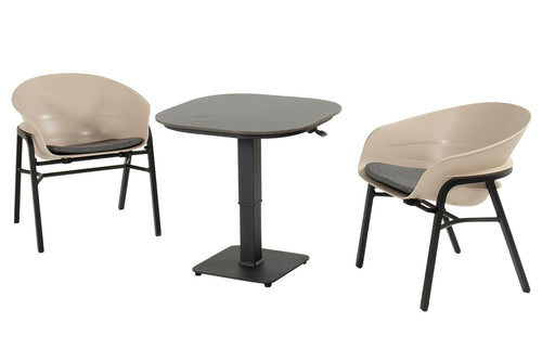 Hartman Tuinstoel Tubb - Taupe - Zithoogte 46cm - Set Van 2 - vtwonen shop