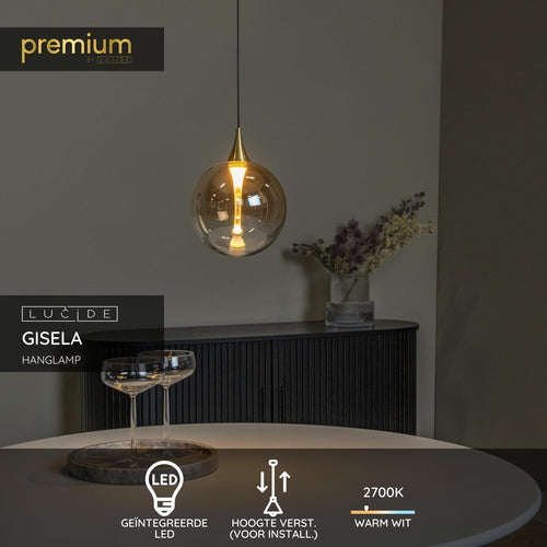 Lucide hanglamp GISELA - Geïntegreerde LED - Amber