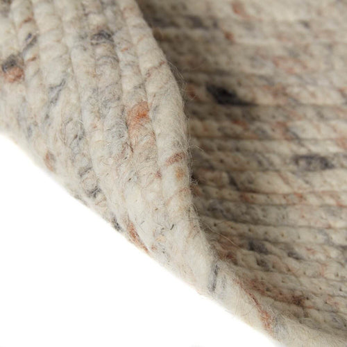 Interieur0 vloerkleed Gapo -beige/wit -gemeleerd5 -rond -wollen- 180 x 180 cm
