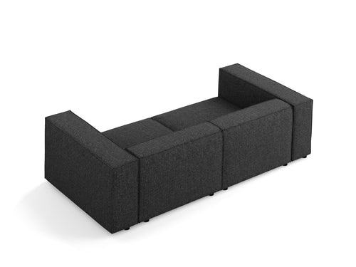 Cosmopolitan Design Bank Arendal 3-zits, chenille, zwart - 102x204x70cm