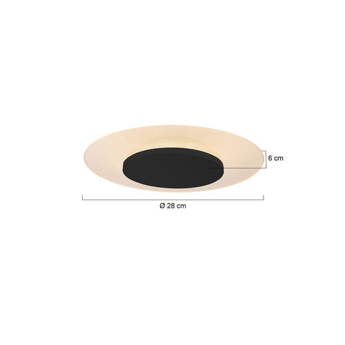 Steinhauer plafond - 28x 6 cm - zwart