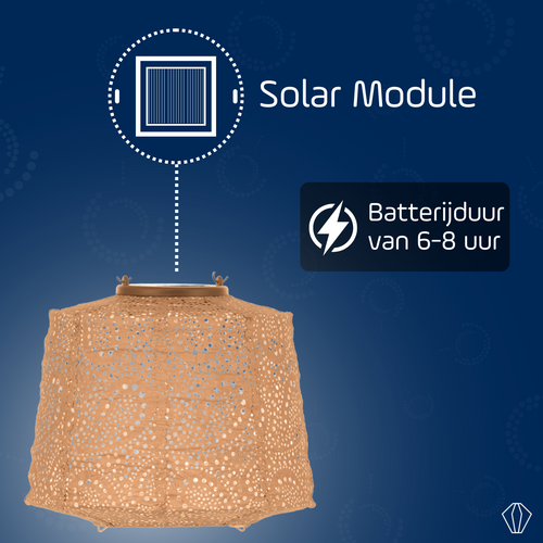 Lumiz solar lampion paisley lamp - 20 cm - abrikoos