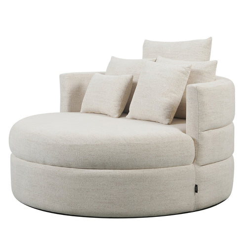 DÉJA Living Loveseat Miles - Beige Stof - Ø124x84cm - vtwonen shop