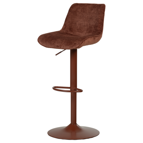WOOOD barstoel in hoogte verstelbaar Marten - Chenille - Kastanjebruin - 110x45x50