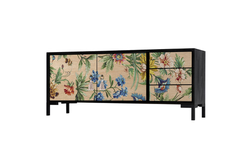 Meubel TV 2 deuren 3 lades JAN gelakt MDF met bloemenprint - vtwonen shop