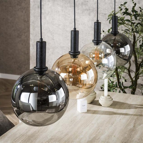 Giga Meubel Hanglamp Sfera Tricolore - Zwart Metaal - 4-Lichts - 25x135x150cm