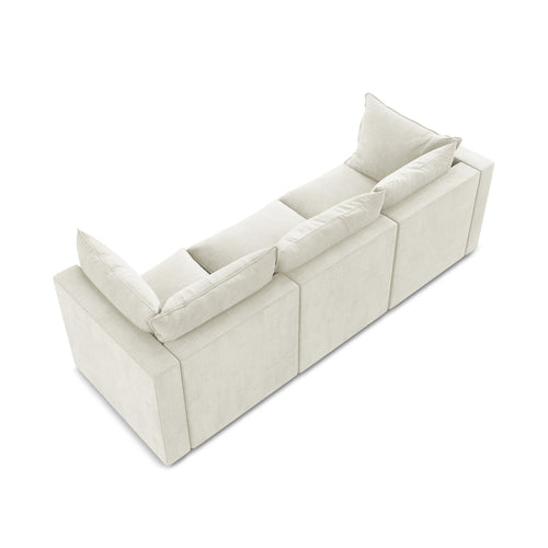 LaMiaSofa 3-zits bank Ravenna - textuurstof - beige - 255x90x77