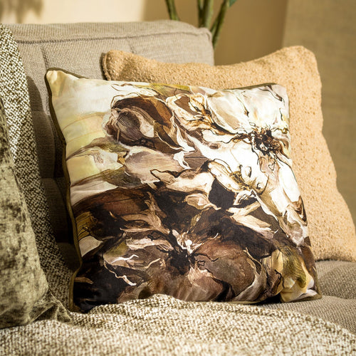 ELON - kussenhoes 45x45 cm - abstract bloemenmotief - Fir Green - groen