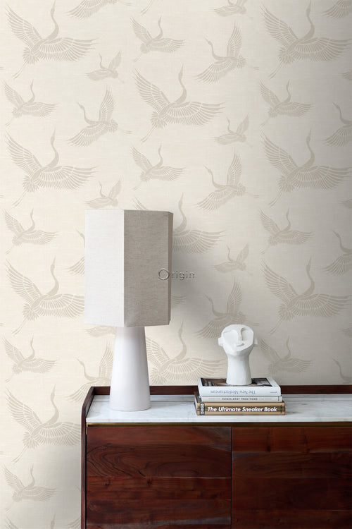 Origin Wallcoverings behang kraanvogels zandkleurig - 0,53 x 10,05 m - 347827 - vtwonen shop