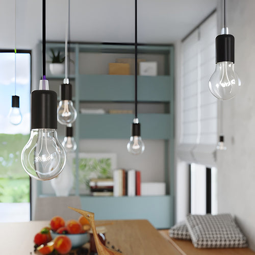 Sollux Lighting Hanglamp EDISON zwart - 8x8x106cm