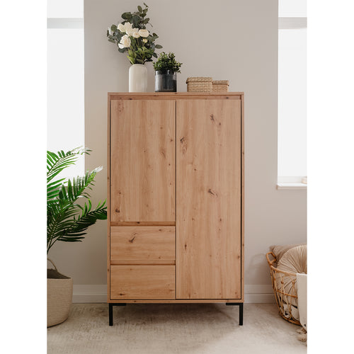 Calicosy - Hoge Buffetkast 2 Deuren Plock - 40x81x139 cm