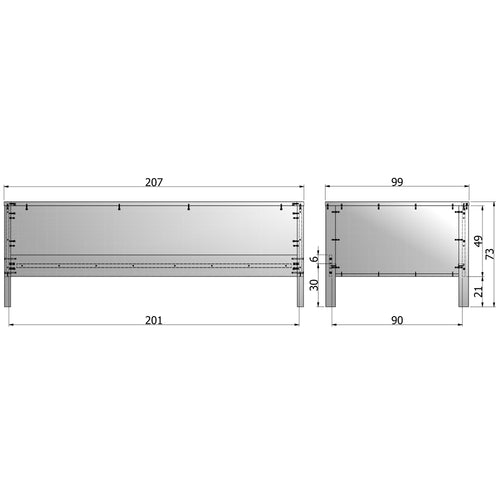 WOOOD bedbank incl bedlade/lattenrol Nikki - Grenen - Wit - 73x208x100 - vtwonen shop