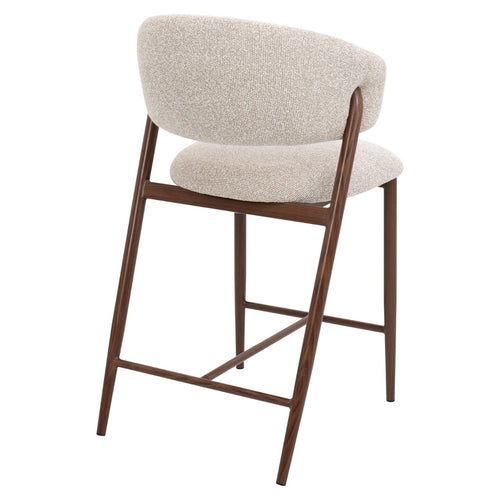 DÉJA Living Barstoel Skive - Zand/Walnoot - Zithoogte 67cm - Set van 2 - vtwonen shop