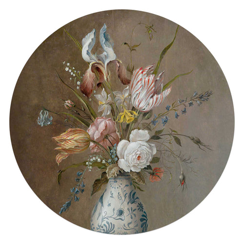 Reinders Still Flowers glasschilderij -  meerkleurig/multi color - woonkamer - Ø 70cm
