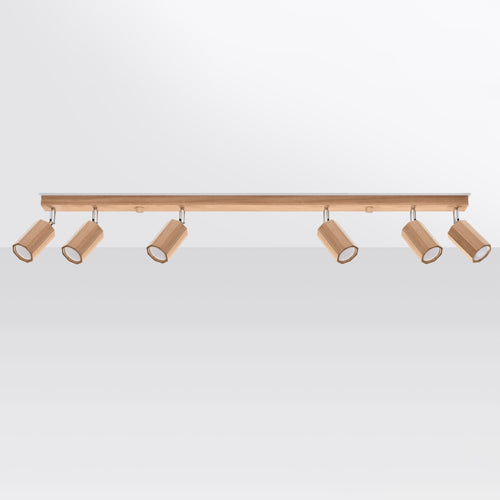 Sollux Lighting Plafondlamp ZEKE 6 eik - 120x5x20cm