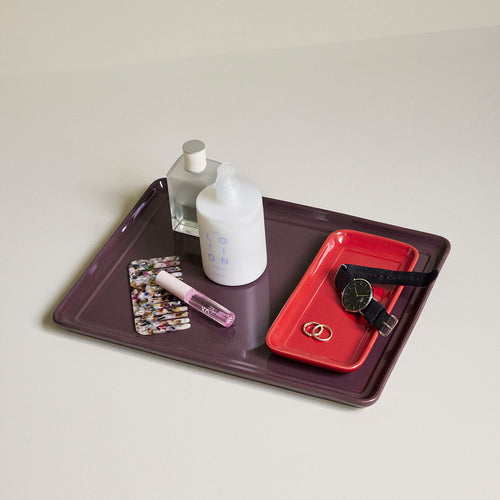 Hübsch dienblad Amare - steenpoeder - 20x10xh2cm, 35x26xh2cm - vtwonen shop