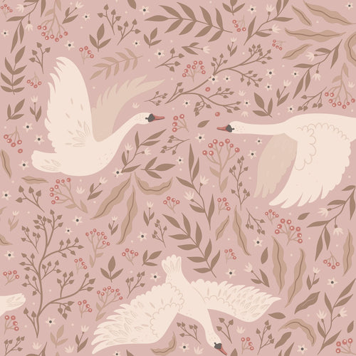 ESTAhome behang zwanen oudroze - 53 cm x 10.05 m - 130958 - vtwonen shop