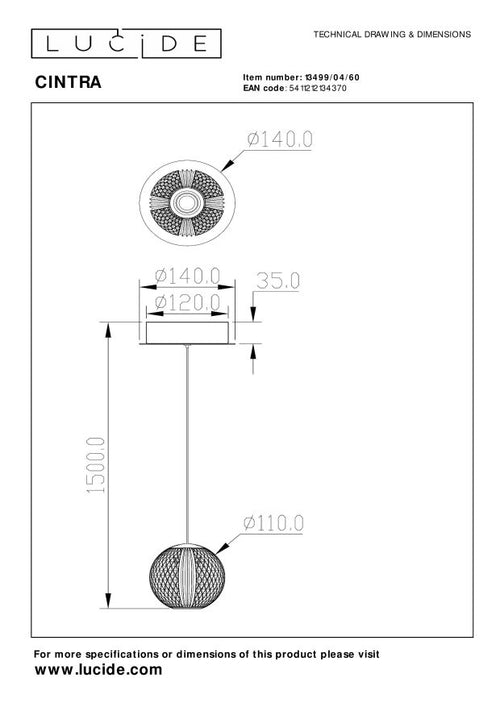 Lucide hanglamp CINTRA - Geïntegreerde LED - Transparant - vtwonen shop