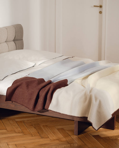 noo.ma HILU Wollen deken - Yellow, Blue & Brown