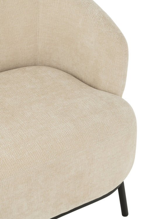 J-Line loungestoel Mars - populierenhout/schuim - beige