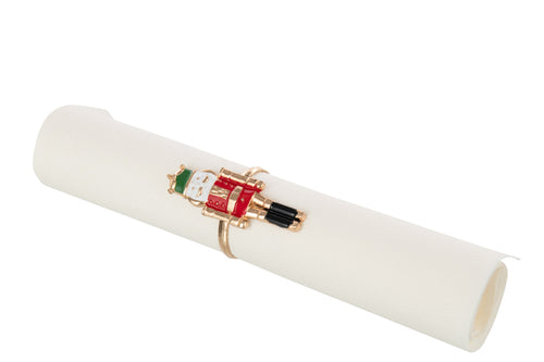 J-Line servetring Notenkraker - ijzer - rood/groen - doos van 4