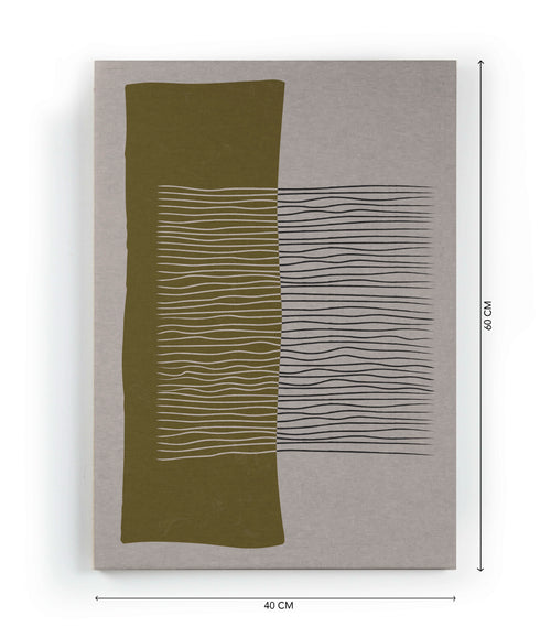 Canvas 60x40 Afdruk Groen Geometrisch - vtwonen shop