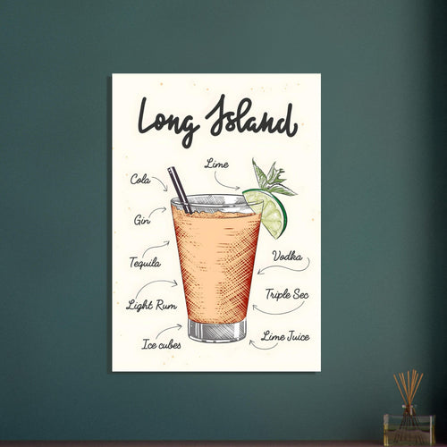 Artfulprints  Long Island cocktail – Illustratie   poster 50x70 cm - vtwonen shop