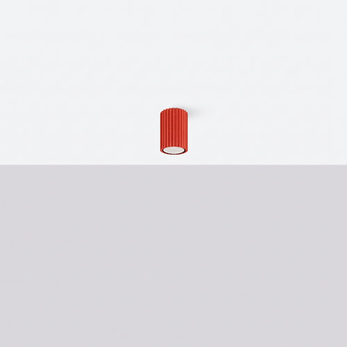 Sollux Lighting Plafondlamp KARBON 10 rood - 6,5x6,5x10cm