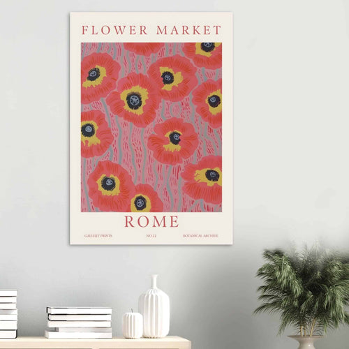 Artfulprints  Flower market - Rome   poster A4 21x29.7 cm - vtwonen shop