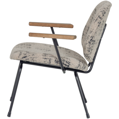 WOOOD fauteuil Aure - Chenille stof - Beige/Zwart - 69x69x64 - vtwonen shop