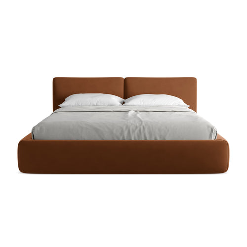 LaMiaSofa Bed met opbergruimte Milano - velours - terracotta - 200x228x82