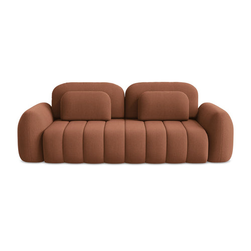 LaMiaSofa 3-zits slaapbank Ginosa - bouclé - terracotta - 266x121x95