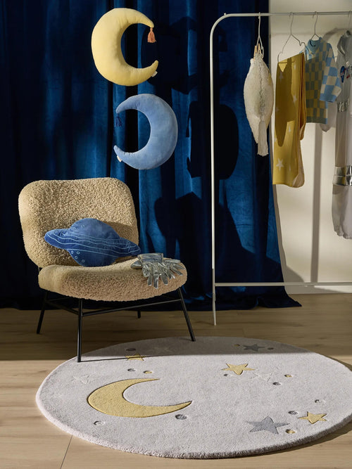 benuta kindervloerkleed Alex - grijs - ø 120 cm